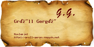 Grüll Gergő névjegykártya